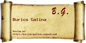 Burics Galina névjegykártya